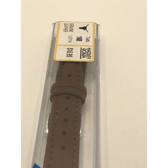Hadley Roma Watch Band Replacement 2 piece Brown Leather In Box LS714 PY14 - Picture 2 of 8